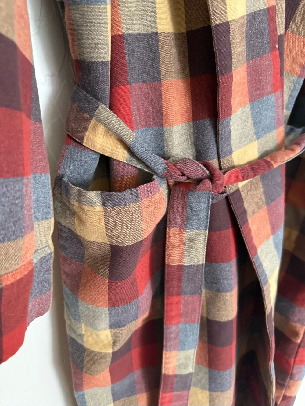 L.L.Bean Men's Scotch Plaid Cotton Flannel Robe Large Multicolor Tartan Heritage